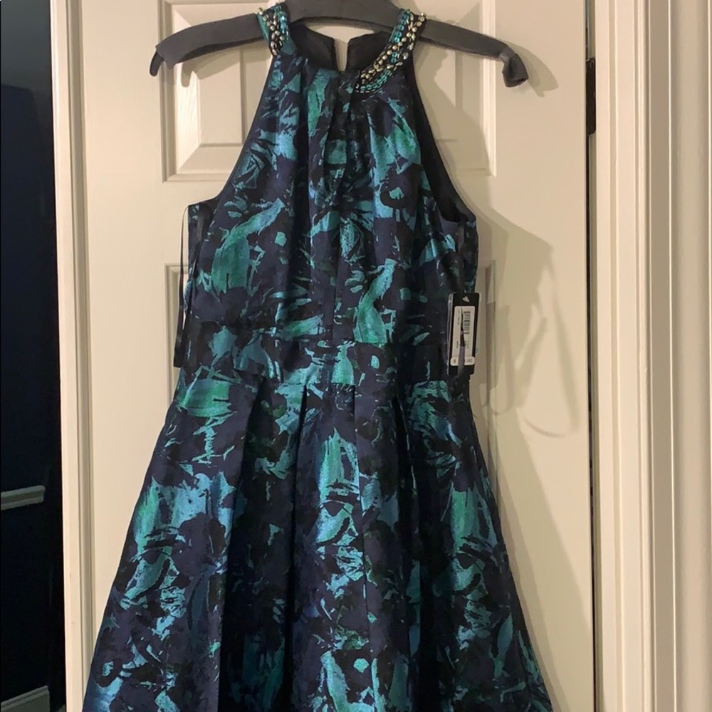 NWT-shades of blue and black dress.